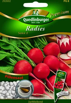 Produktbild von Radieschen 'Saxa' Quedlinburger Gemüsesamen Pillensaat
