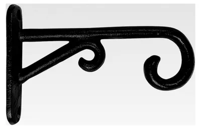 Produktbild von Wandhaken für Blumenampeln aus Gusseisen in Schwarz, Vintage-Design, 12 cm