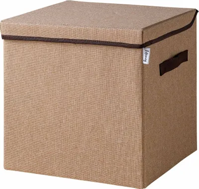 Produktbild von Lifeney Aufbewahrungsbox Kinder mit Deckel I Niedliche Spielzeugkiste I Aufbewahrungsboxen für Kinderzimmer I Faltbox für Spielzeugaufbewahrung I Aufbewahrungskorb Kinder (Braun)