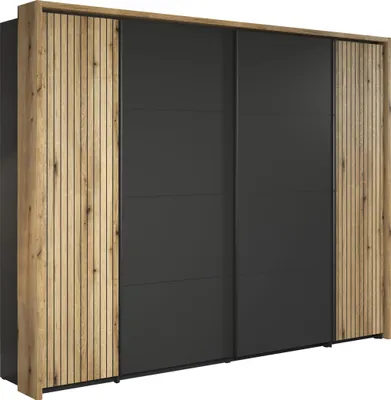 Produktbild von Trendteam Schlafen Kleiderschrank Esteban in Vollausstattung, Artisan Eiche Melamin/Anthrazit, B/H/T 280/209/58 cm
