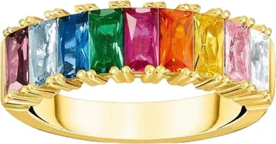 Produktbild von THOMAS SABO Ring "Bunte Steine" gelbvergoldet TR2404-996-7 -