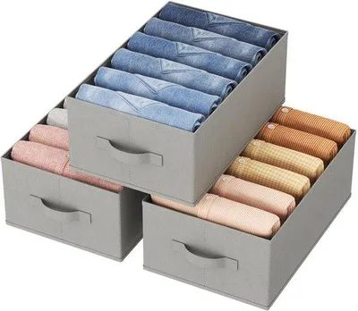 Produktbild von Kleiderbox 6 Fächer, Faltablett, 42x27x17cm, für Hosen, Shirts