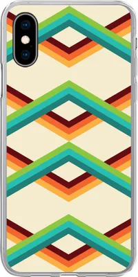 Produktbild von MuchoWow® Handyhülle Schutzhülle Hülle für Telefoonhoesje iPhone X Retro - Streifen - Design - Siebziger Jahre Silikon Softcase Handy Hülle - Handyhülle