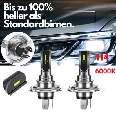 Produktbild von 2PCS H4  LED lampen| 4000LM|6000K|80W|Auto LED Licht, Moto Licht|Operating voltage 12-24V