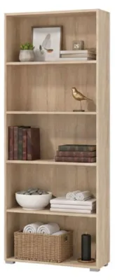 Produktbild von Dmora Bücherregal Urgnano 70x25x177 cm Braun Eiche, 4 Regalböden, freistehend