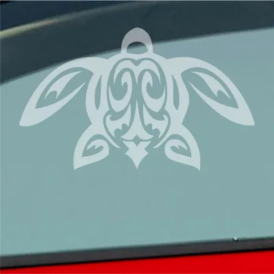Produktbild von Auto Aufkleber Schildkröte Turtle Schildi Kröte Tribal 12x7 cm Milchglas Sticker Heckscheibenaufkleber