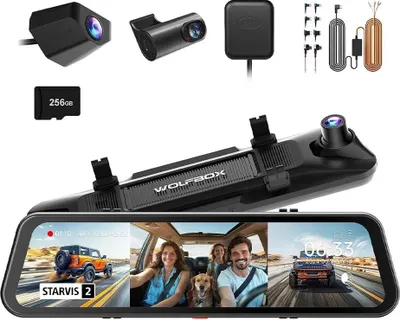 Zdjęcie produktu dla Kamera samochodowa, rozdzielczość 4K, noktowizor, z zestawem okablowania, darmowy 256G TF-a