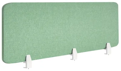 Produktbild von BELIANI Schreibtisch Trennwand Grün Stoff PET Kunststoff 180 x 50 cm zum Aufstellen Klemmen Schallschutz Sichtschutz Pinnwand Büro Home Office