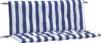 Obrázok produktu pre vidaXL Vankúše na záhradnú lavicu 2 ks. Modro-biele pruhované 120x50x7cm látka