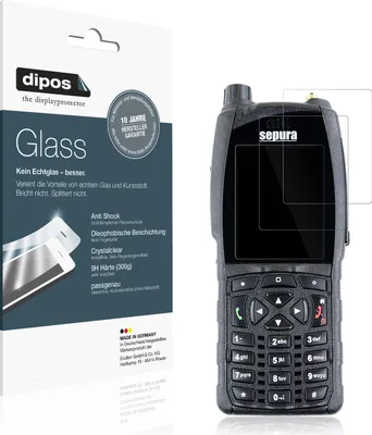 Produktbild von 2x Schutzfolie für Sepura SC2020 - Anti-Shock 9H Folie dipos Glass Kunststoffglas