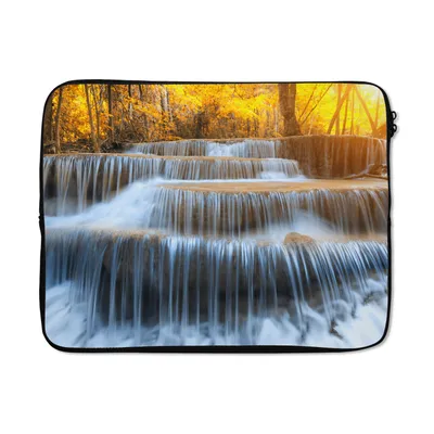Produktbild von MuchoWow® Laptop Hülle 15 Zoll Wasserfall - Natur - Bäume - Herbst - Landschaft Laptoptasche - Laptoptasche - Sleeve - Rundum-Schutz