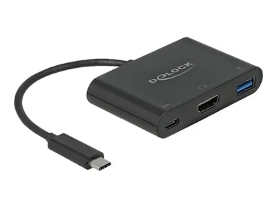 Produktbild von Delock USB Type-C Adapter zu HDMI 4K 30 Hz mit USB Typ-A und USB Type-C PD