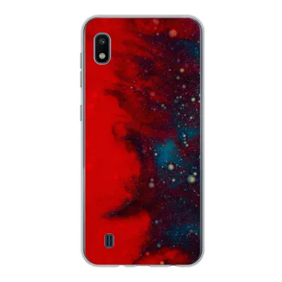 Produktbild von MuchoWow® Handyhülle Schutzhülle Hülle für Samsung Galaxy A10 Tinte - abstrakt - rot - blau Silikon Softcase Handy Hülle - Schutzhülle
