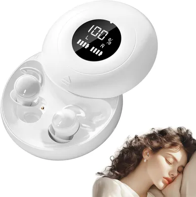 Produktbild von Mini Bluetooth Schlaf Kopfhörer 5.4, kabellose Sleep Earbuds für Seitenschläfer, mit Geräuschreduzierung, ideal für Reisen & Schlaf