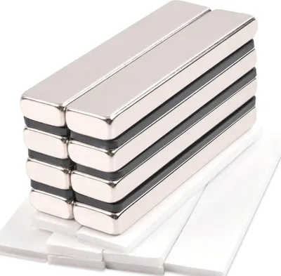 Productafbeelding van Famanu neodymium magneten, sterk zelfklevend - 8 stuks, rechthoekig, 50 x 10 x 5 mm
