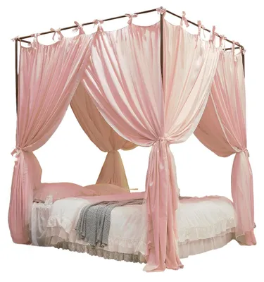 Produktbild von Prinzessinnen-Bettbaldachin Moskitonetz Elegant Rosa 120x200x210 cm
