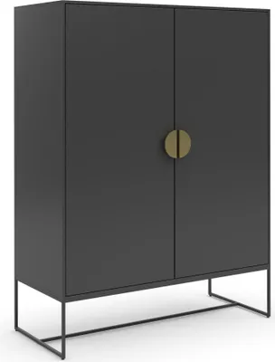 Produktbild von Hochschrank >Asia< in Anthrazit - 90x125x40cm (BxHxT)