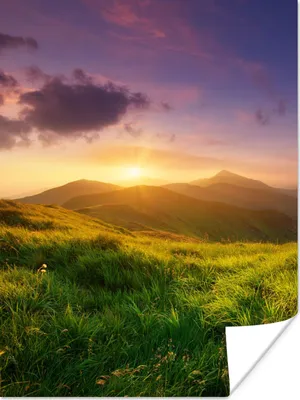 Produktbild von MuchoWow® Poster Berge - Sonne - Natur 30x40 cm - Wandplakat - Poster Kinderzimmer