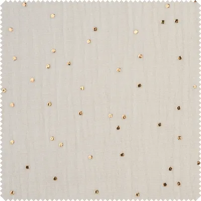 Produktbild von Musselin Baumwoll-Stoff "Goldene Punkte", B 130 cm, Meterware Creme