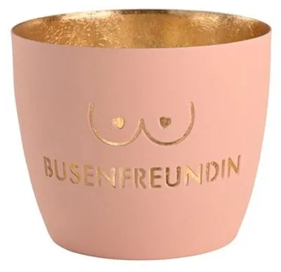Zdjęcie produktu dla Gift Company Świecznik Madras Busenfreundin M, świecznik, żelazny, pastelowy róż / złoty, wysokość 8,5 cm, 1145304012