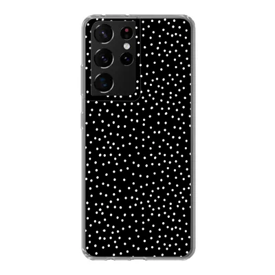 Produktbild von MuchoWow® Handyhülle Schutzhülle Hülle für Samsung Galaxy S21 Ultra Polka dots - Schwarz - Weiß Silikon Softcase Handy Hülle - Mobiltelefon