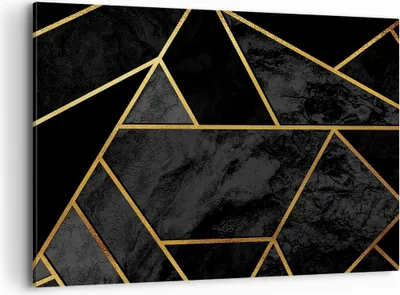 Produktbild von Bild auf Leinwand - Leinwandbild - Einteilig - Abstraktion Gold Schwarz - 100x70cm - Wand Bild - Wanddeko - Wandbilder - Leinwanddruck - Bilder - Wanddekoration - Leinwand bilder - AA100x70-4358
