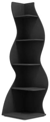 Obrázek produktu pro 5patrová rohová knihovna HOGA-J0279, 49,6 x 46,8 x 174,3 cm, černá