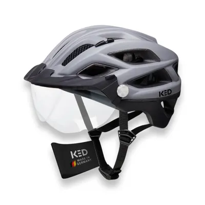 Produktbild von KED Covis Lite Fahrradhelm Mit Maxshell Technologie, Fidlock Magnetverschluss Und Verstellbarem Visier – Tourenfahrer, grey black matt, Gr.: 52-58 (M)