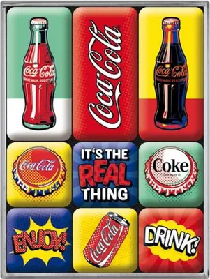 Image de Nostalgic-Art - 9 pce. Set d'aimants - Coca Cola Pop Art