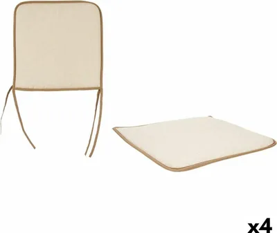 Obrázek produktu pro Polštář na židli slonová kost 38 x 2,5 x 38 cm (4 kusy)