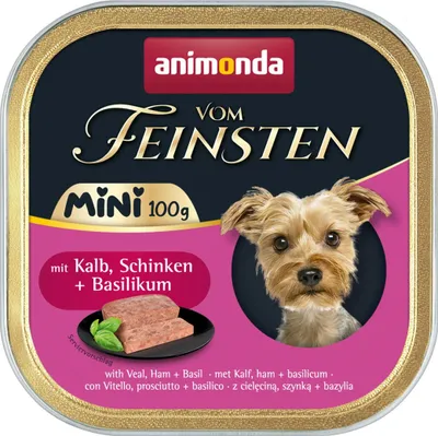 Produktbild von Animonda Vom Feinsten Mini 100g Nassfutter für Hunde mit Kalbfleisch, Schinken und Basilikum