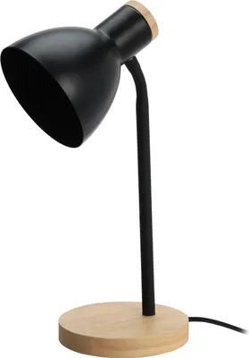 Image de Lampe de bureau de style scandinave, pied en bois, 14 x 36 cm
