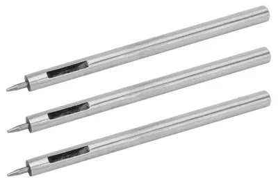 Immagine prodotto di Set di 3 punteruoli Locheisen, 1,2 mm, in acciaio legato, per cuoio, tessuto, cinture, scarpe