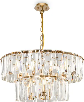 Produktbild von Goldene Kristall-Hängeleuchte Puntes Maytoni, 12x E14, dimmbar, 40W max.