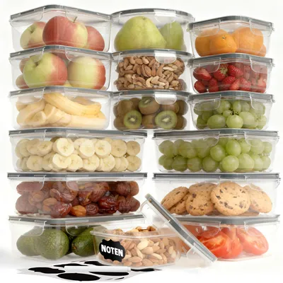Zdjęcie produktu dla Strex Pojemniki do przechowywania żywności - Pojemniki Meal Prep - Plastikowe Pojemniki do Zamrażarki - Z Pokrywką - Zestaw 18-częściowy - Pojemniki do Mikrofalówki bez BPA