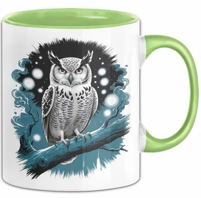 Produktbild von Eule Tierliebhaber Tasse Geschenk Lustige Geschenkidee Spruch (Grün)