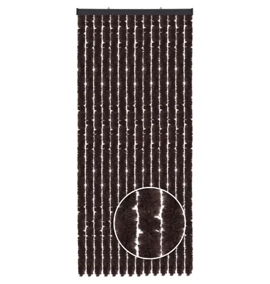 Produktbild von Flauschvorhang Wohnmobil 56x185cm Braun, Chenille Insektenschutz, Türvorhang für Camping/Wohnwagen, geräuschlos, wetterfest, luftdurchlässig