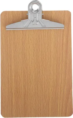 Imagen del producto de Tabla de madera con clip de acero inoxidable resistente, tamaño A4, ideal para la oficina y para tomar notas
