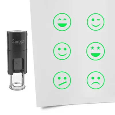 Obrázek produktu pro Sada razítek CombiCraft Smiley zelený se 6 razítky