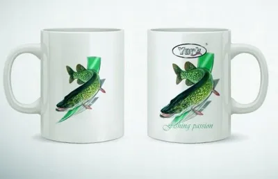 Produktbild von York Porzellan-Kaffeebecher 300ml mit Karpfenmotiv