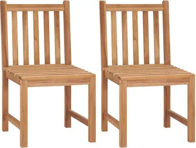 Produktbild von The Living Store Gartenstühle 2 Stk. Massivholz Teak