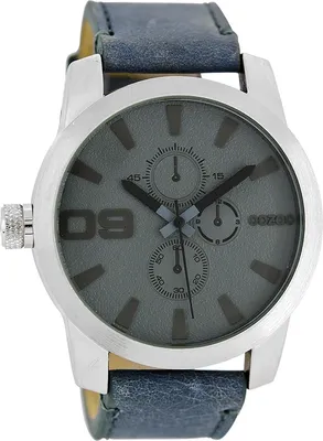Produktbild von Oozoo Armbanduhr blau Leder Timepieces Herren Analog-Quarzuhr UOC6101A