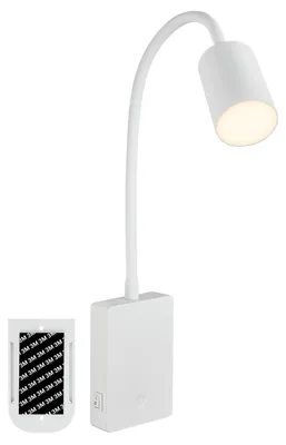 Image de Briloner Lampe de lecture LED rechargeable 7x51x4,5 cm 2 W 150 lm 3000 K blanc chaud intensité variable blanc - Applique murale chambre bureau