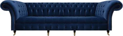 Immagine prodotto di Wohnzimmer Sofa Viersitzer Couch Polstermöbel Blau Luxus Chesterfield