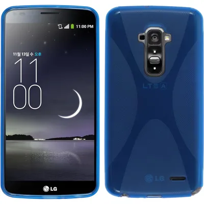 Produktbild von PhoneNatic Case kompatibel mit LG G Flex - blau Silikon Hülle X-Style + 2 Schutzfolien