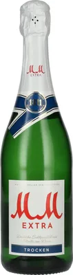 A bottle of MM Extra Sekt Trocken.