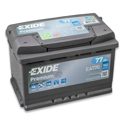 A car battery is shown against a white background.