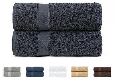 Zdjęcie produktu dla 2 duże ręczniki kąpielowe, 100% bawełna, 550 g/m², wyjątkowo miękkie i chłonne, wymiar 100x150 cm