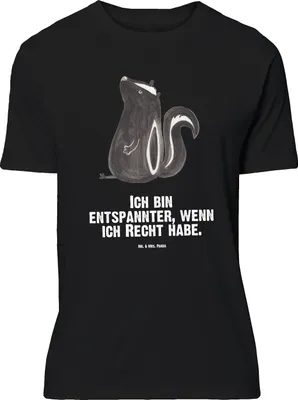 Produktbild von Mr. & Mrs. Panda Größe L T-Shirt Stinktier Sitzen - Schwarz - Geschenk, Raubtier, Büro, Spruch, Shirt, Wildtier, mit, Tshirt, Besserwisser