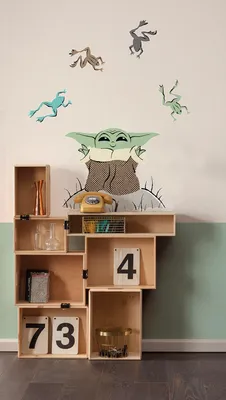Produktbild von Komar Wandtattoo - Star Wars The Mandalorian Grogu Enchanted Frogs - Größe 50 x 70 cm